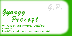 gyorgy preiszl business card